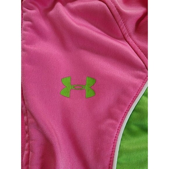 Under Armour Pink & lime Green Girl's Track Suit Outfit Size: 6 - Picture 6 of 10